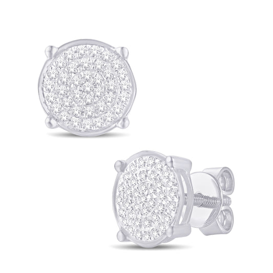 Diamond Round Earrings