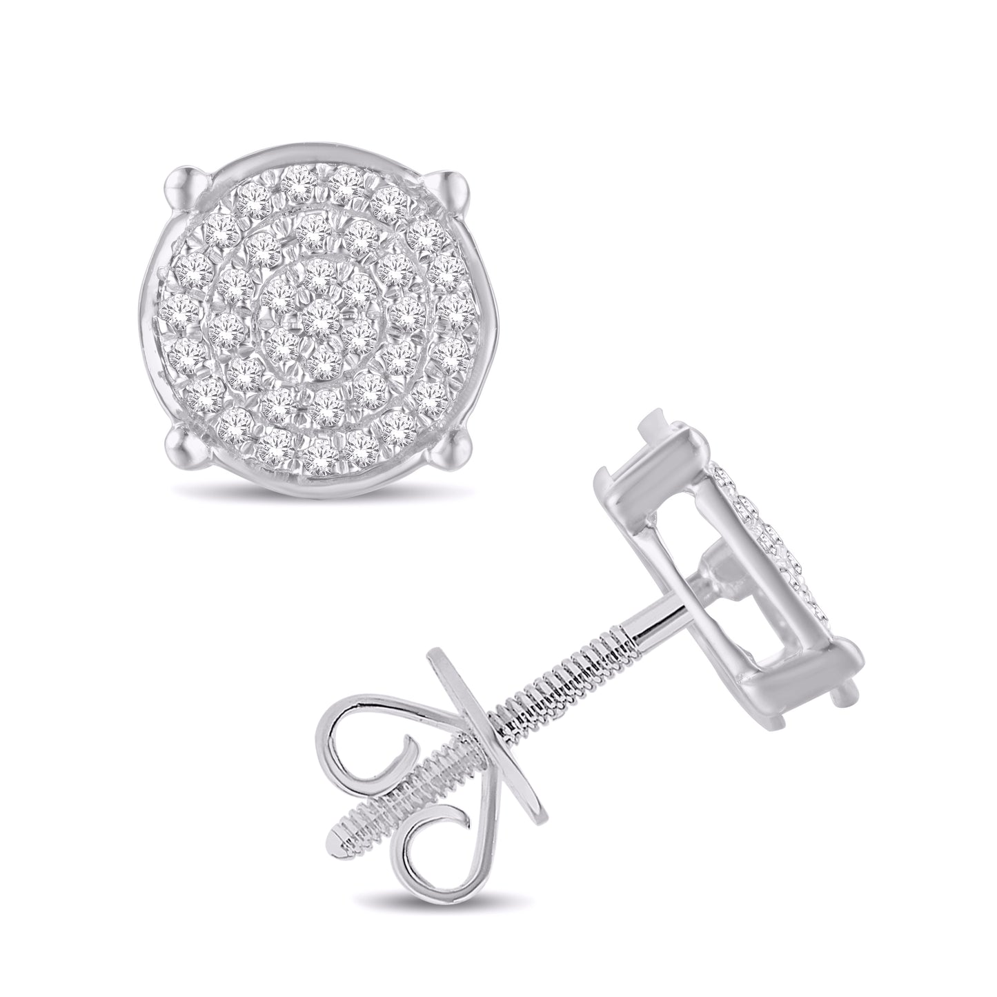 Diamond Round Earrings