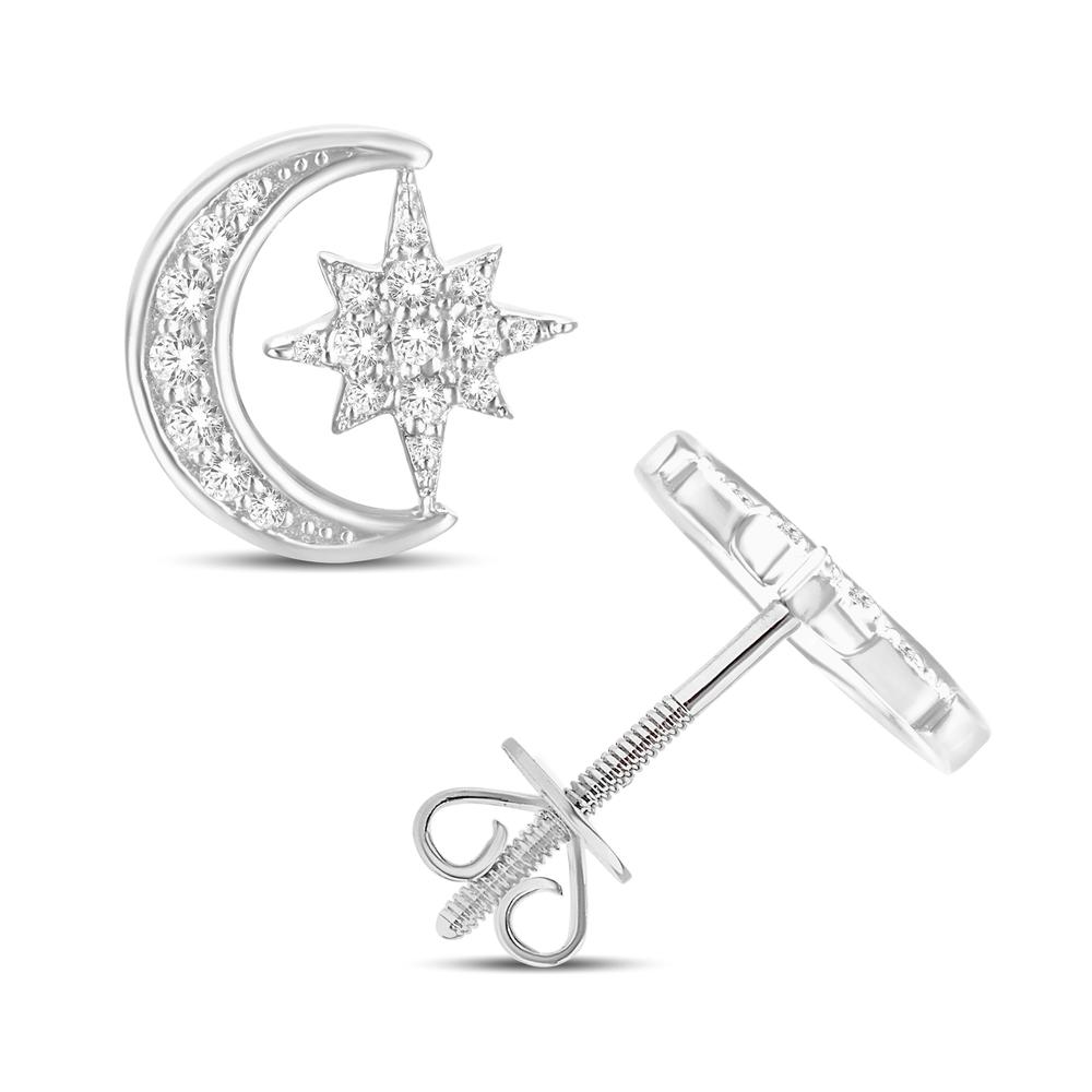 Diamond Moon & Star Earrings