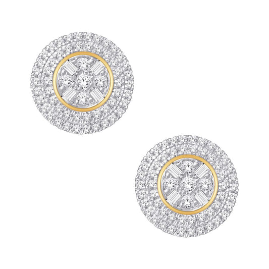 Diamond Round Earrings
