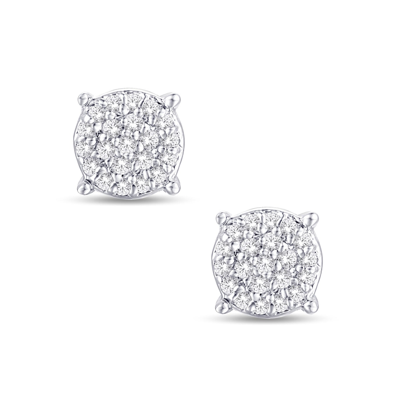 Diamond Round Earrings