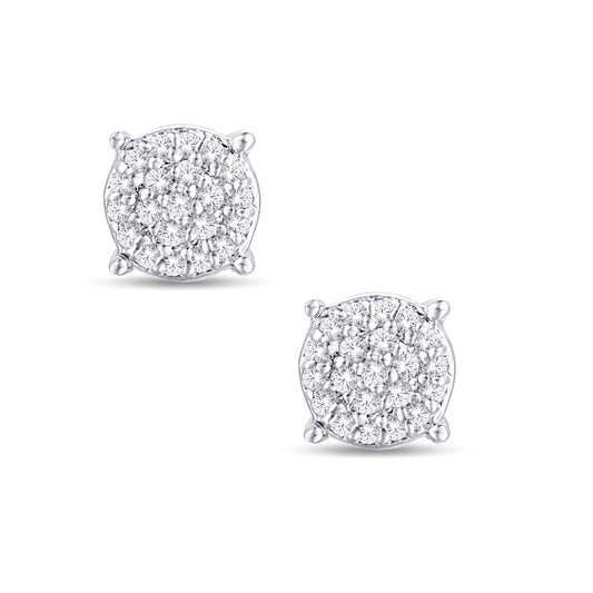 Diamond Round Earrings
