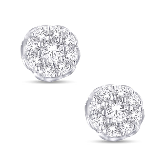 Diamond Flower Earrings