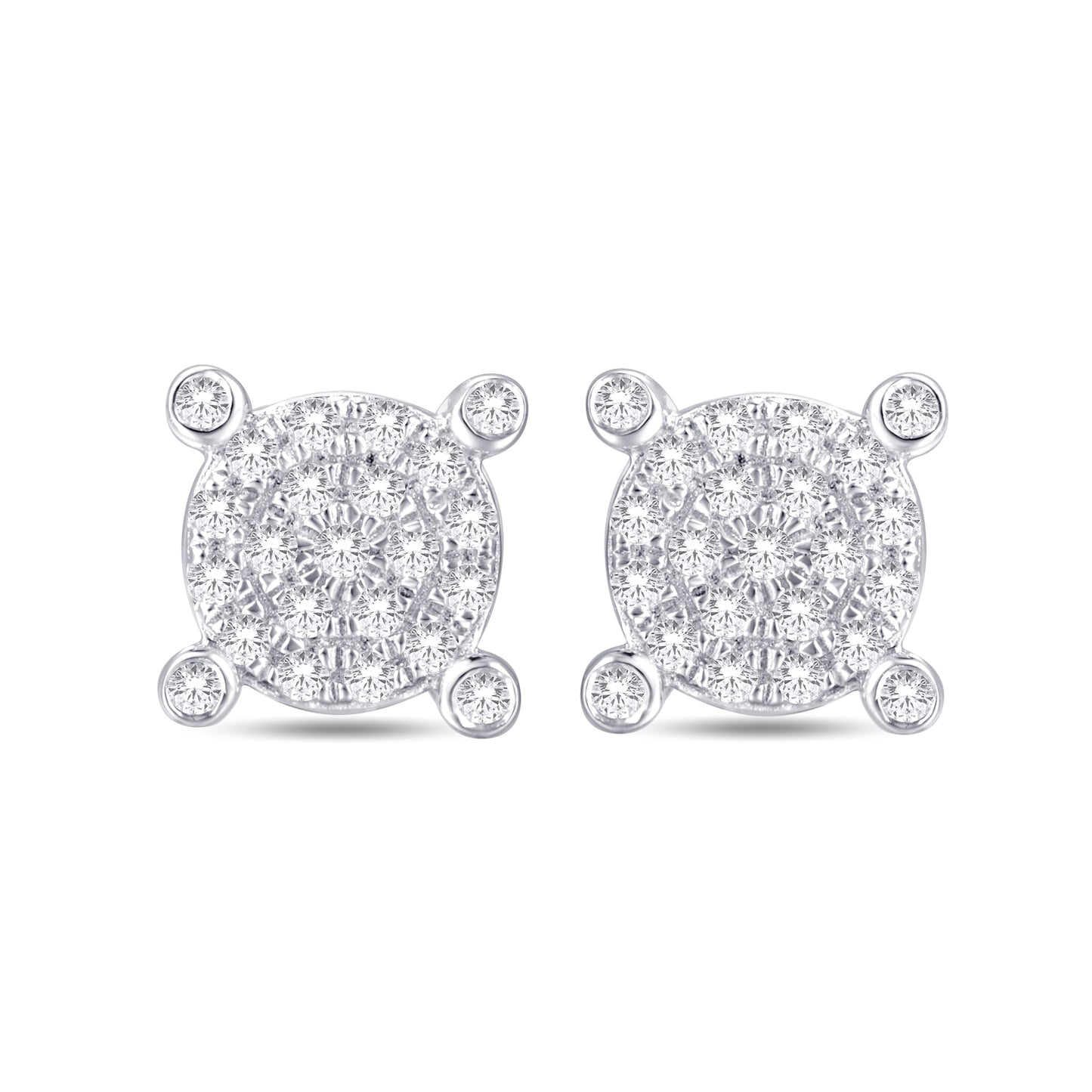 Diamond Round Earrings