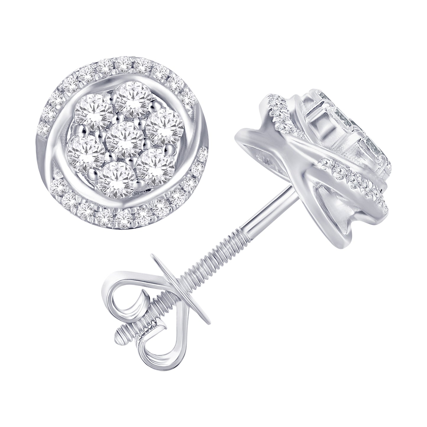 Diamond Flower Earrings