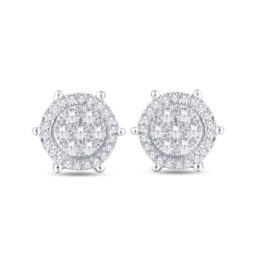 Diamond Round Earrings