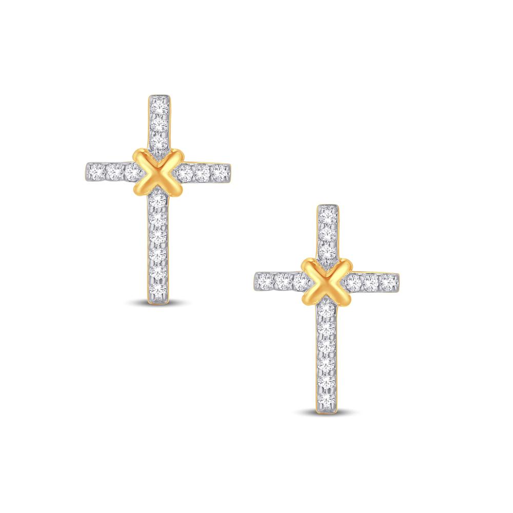 Diamond Cross Earrings