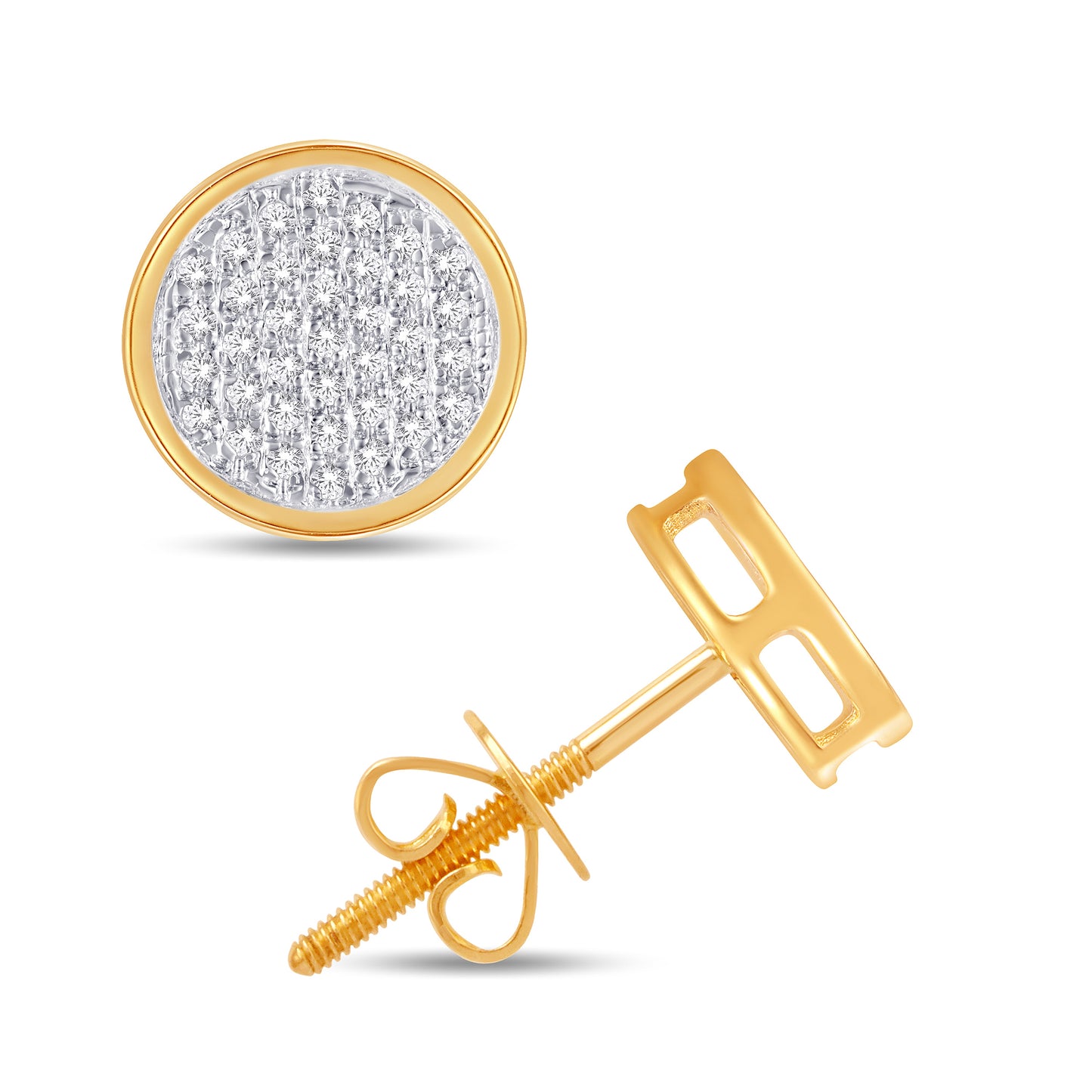 Diamond Round Earrings