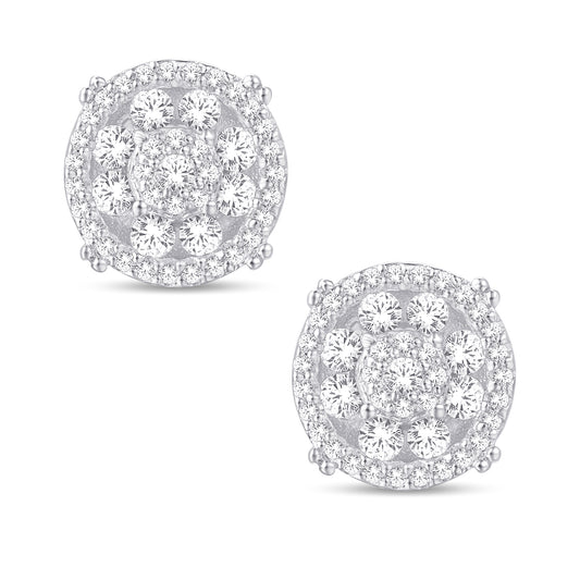 Diamond Round Earrings