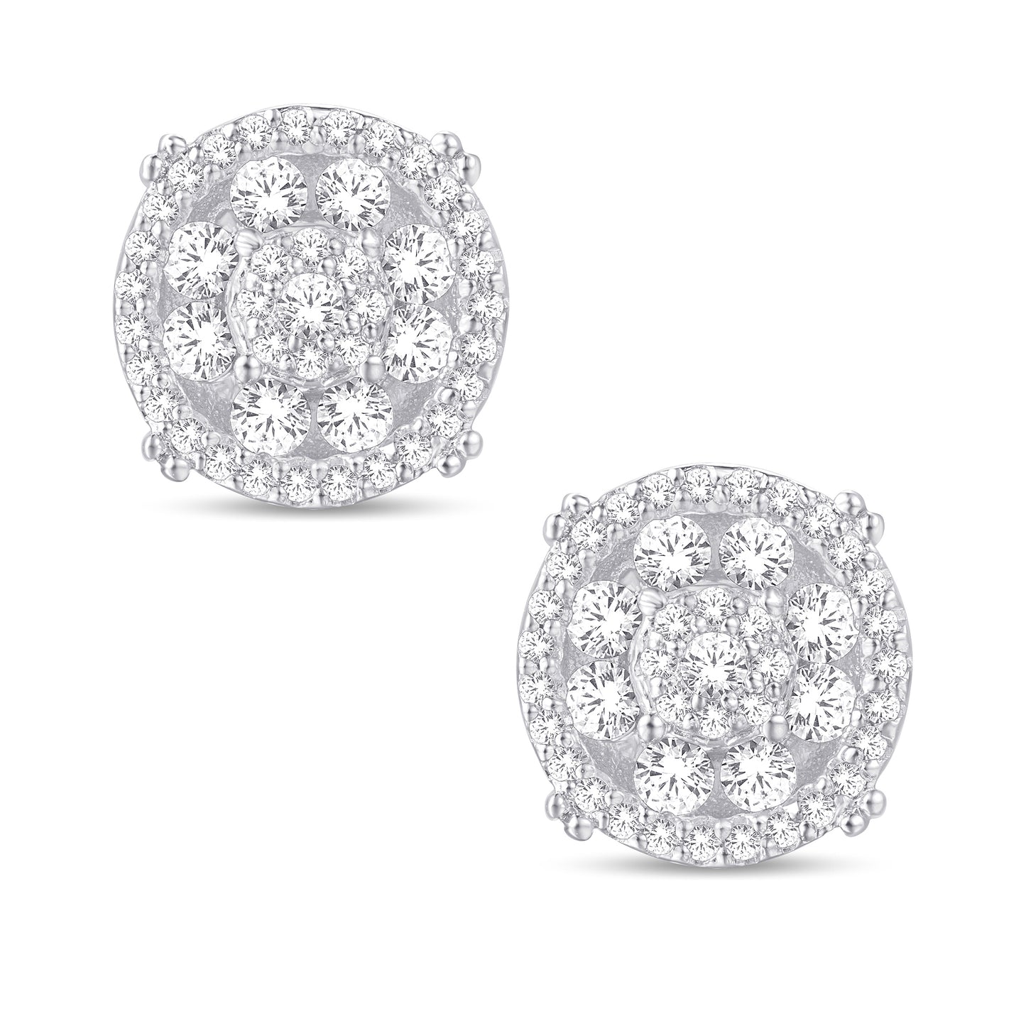 Diamond Round Earrings