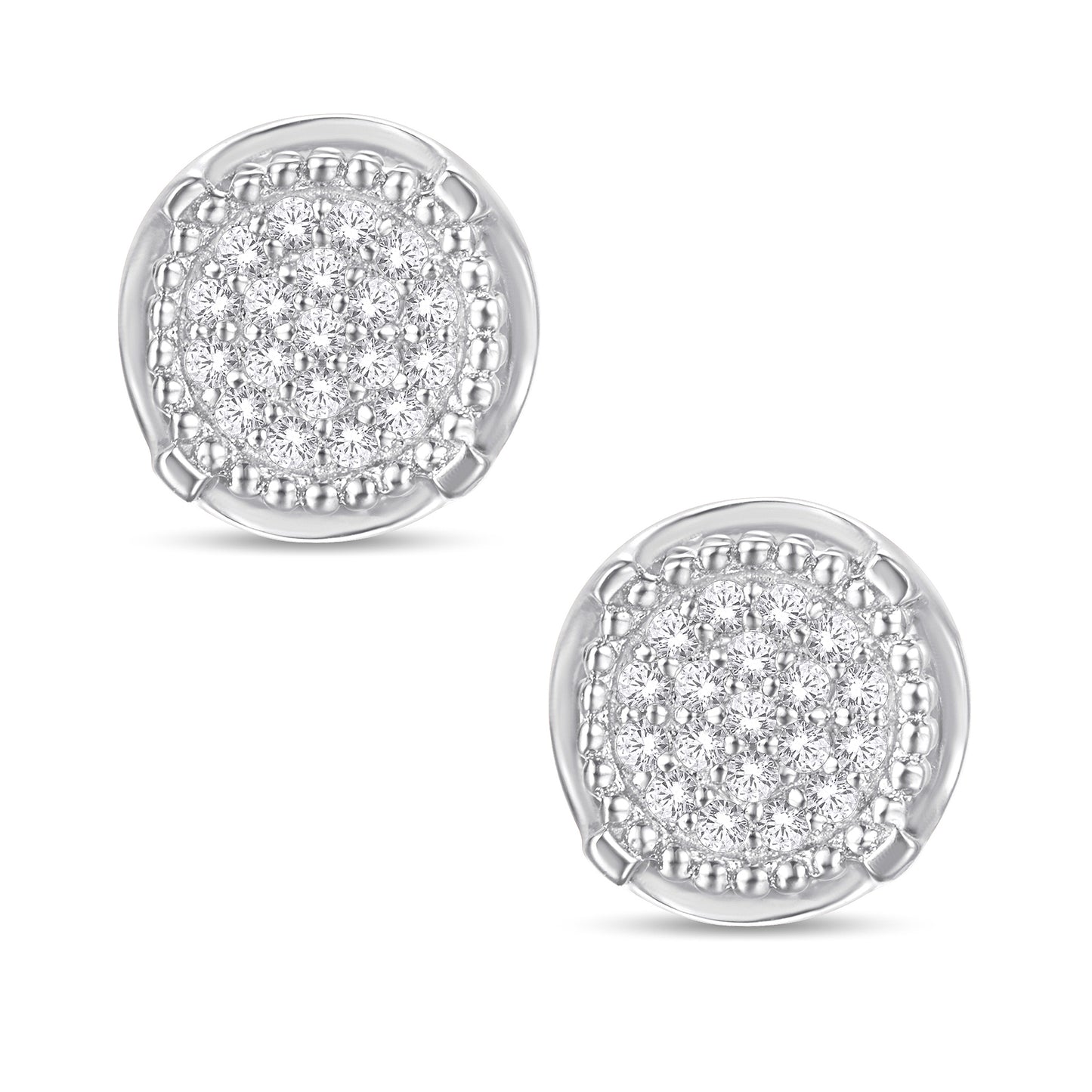 Diamond Round Earrings
