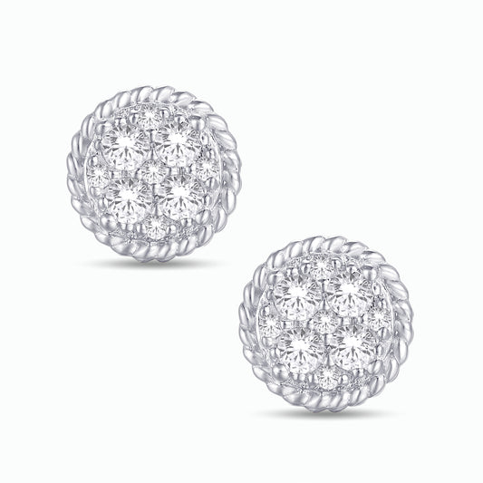 Diamond Round Earrings