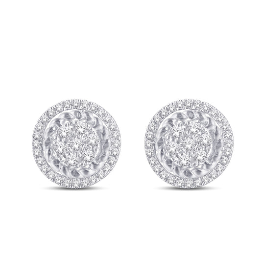 Diamond Round Earrings