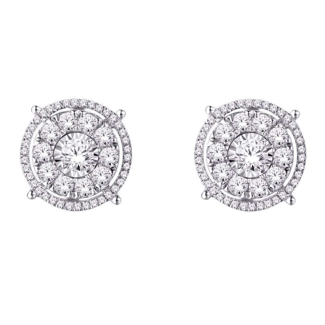 Diamond Round Earrings
