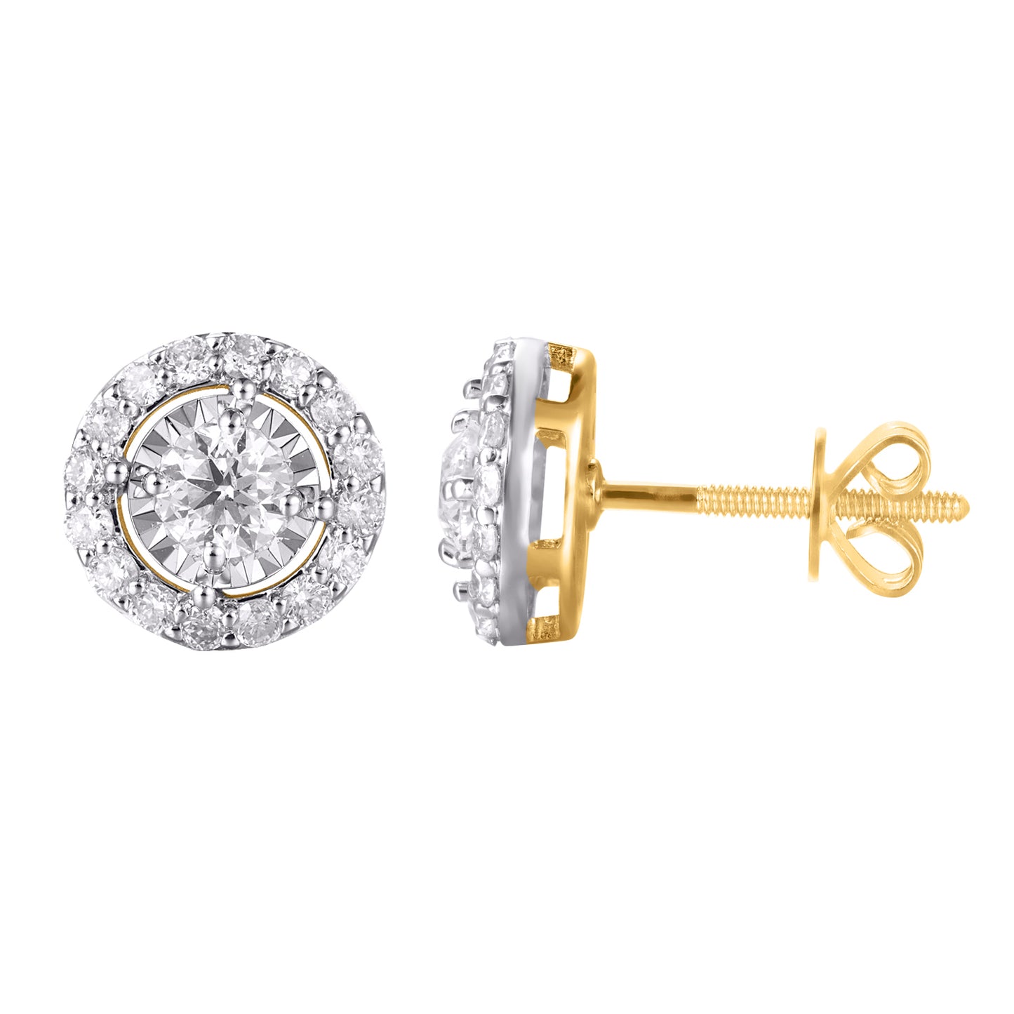 Diamond Round Earrings