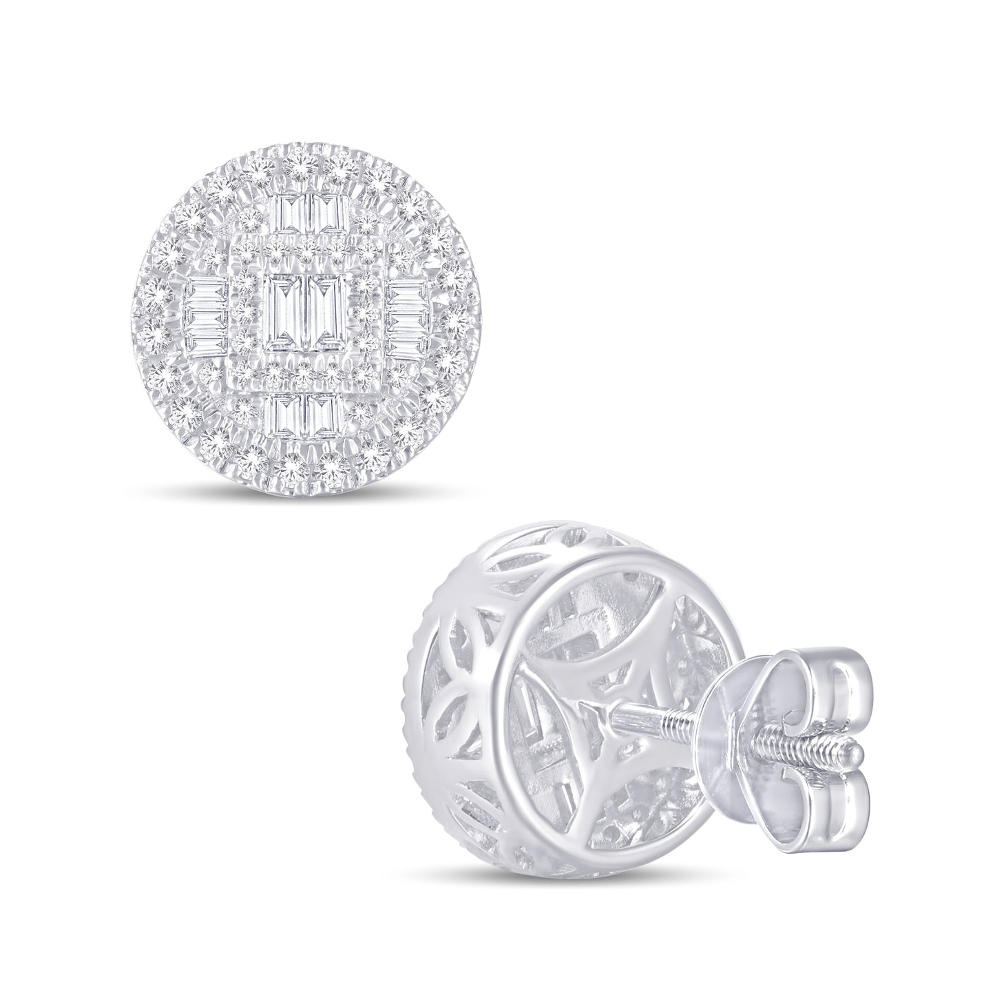 Diamond Round Earrings