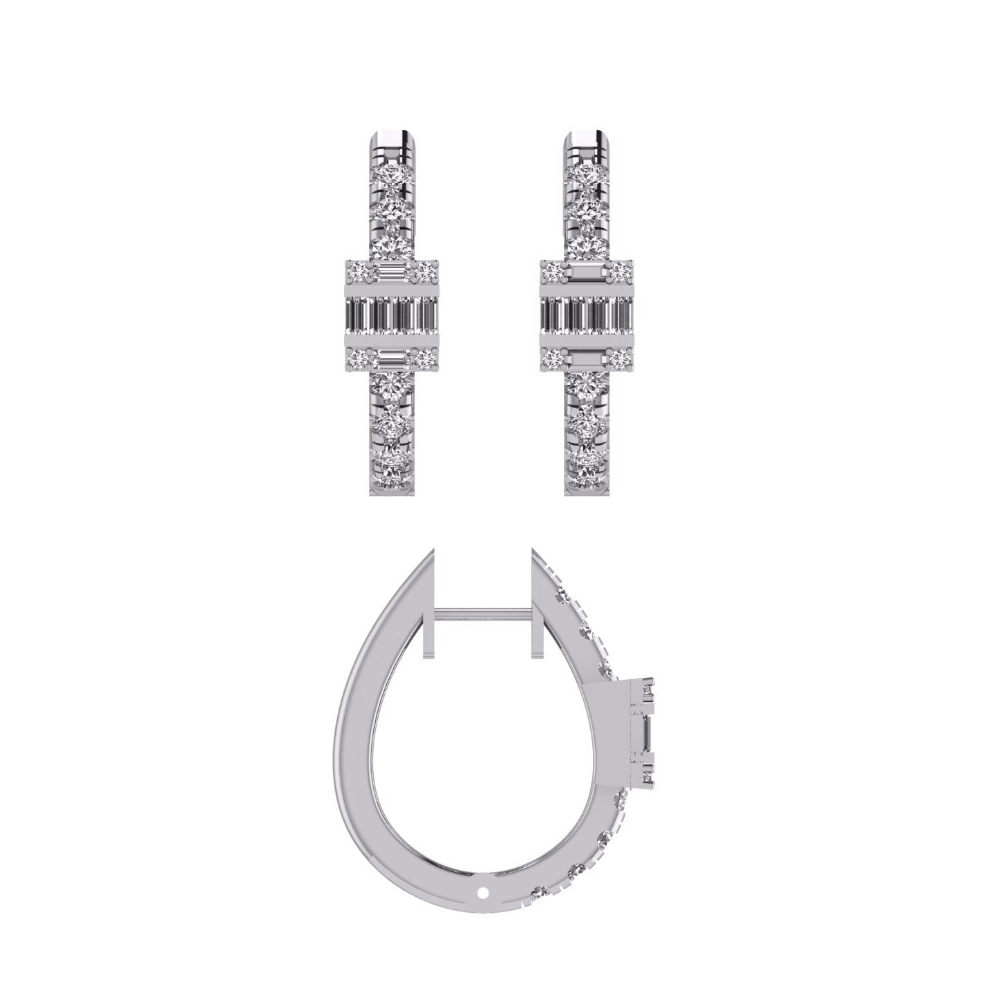 Diamond Classic Hoops