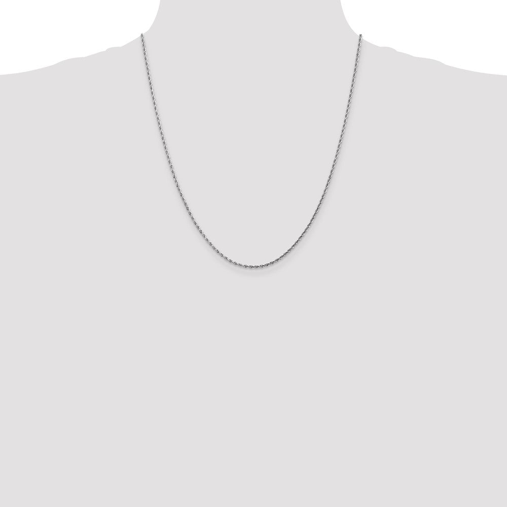 10k White Gold 1.75mm Diamond-cut Rope Chain