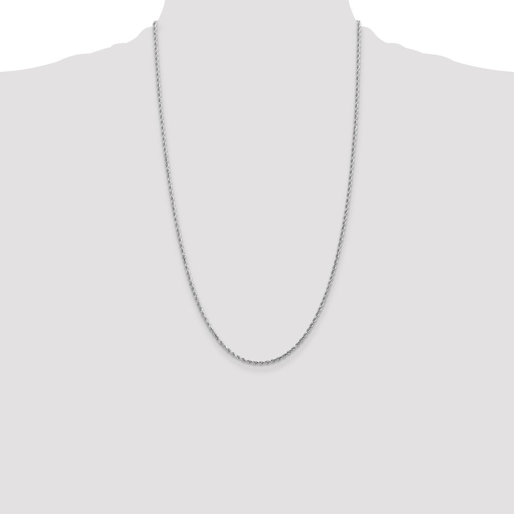 10k White Gold 2.0mm Diamond-cut Rope Chain