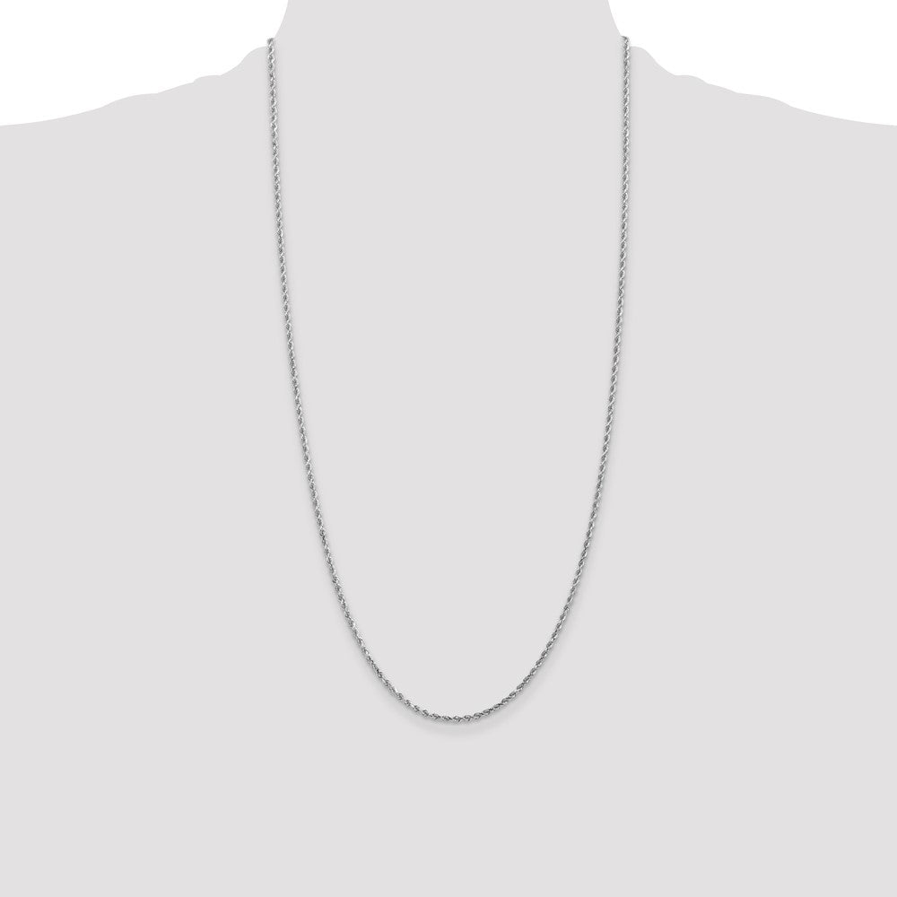 10k White Gold 2.0mm Diamond-cut Rope Chain
