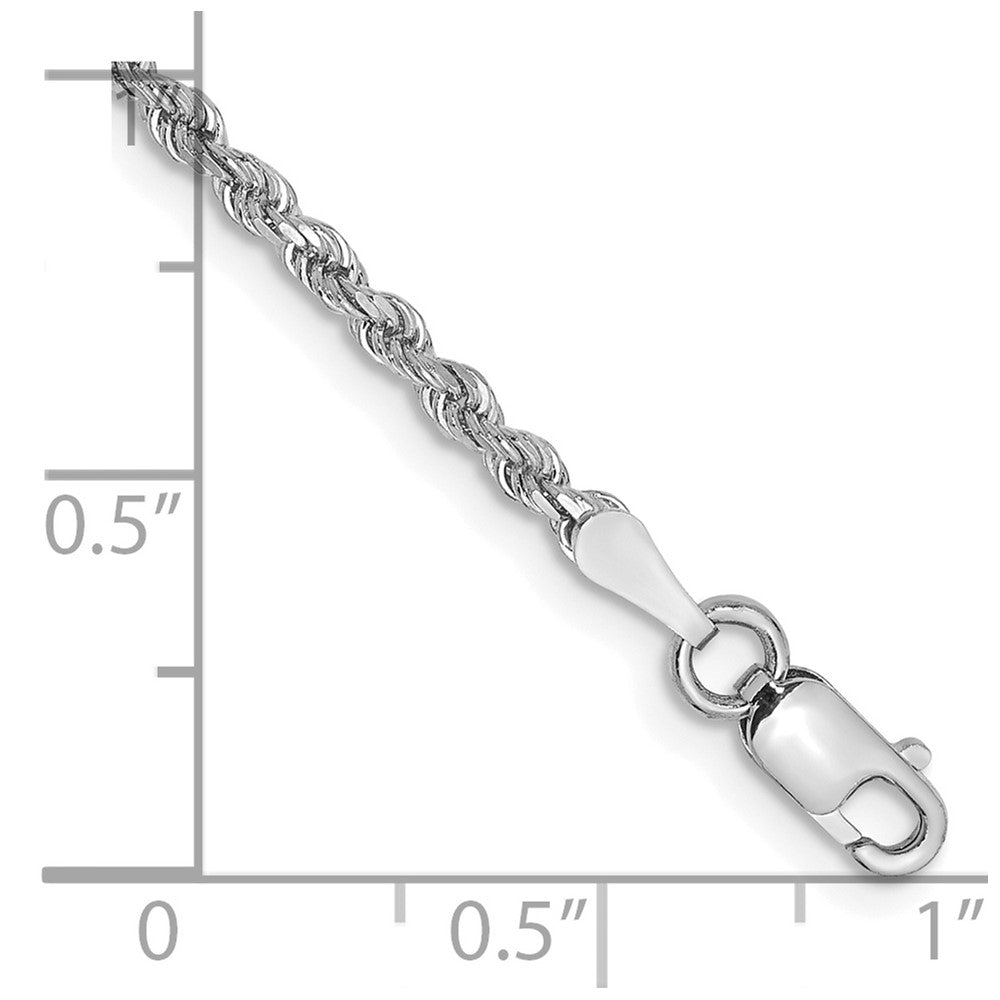 10k White Gold 2mm Diamond-cut Rope Chain