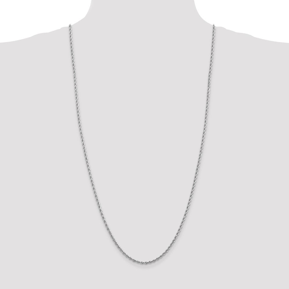 10k White Gold 2.75mm Diamond-cut Rope Chain