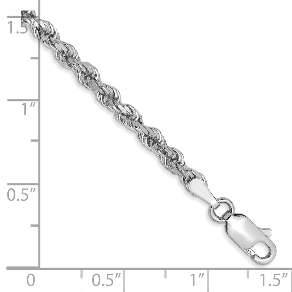10k White Gold 3.0mm Diamond-cut Rope Chain
