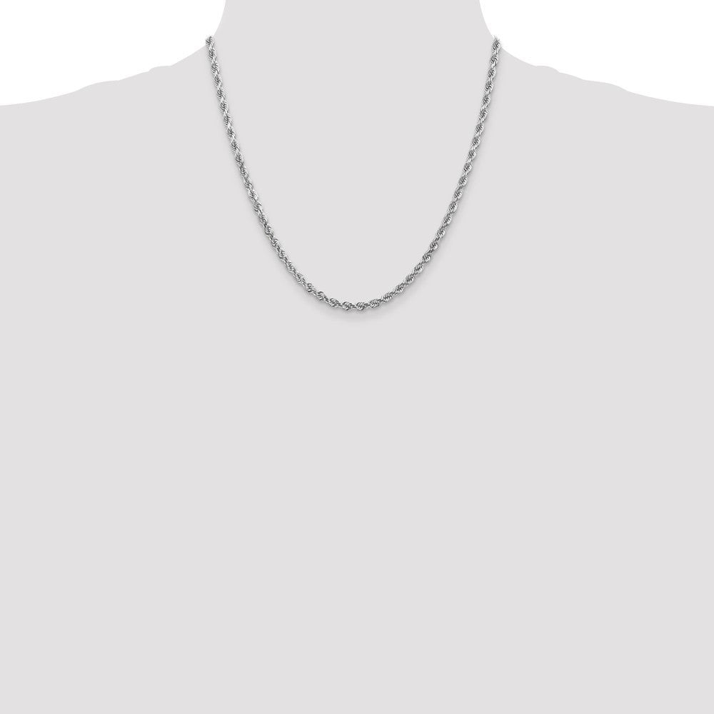10k White Gold 4.0mm Diamond-cut Rope Chain
