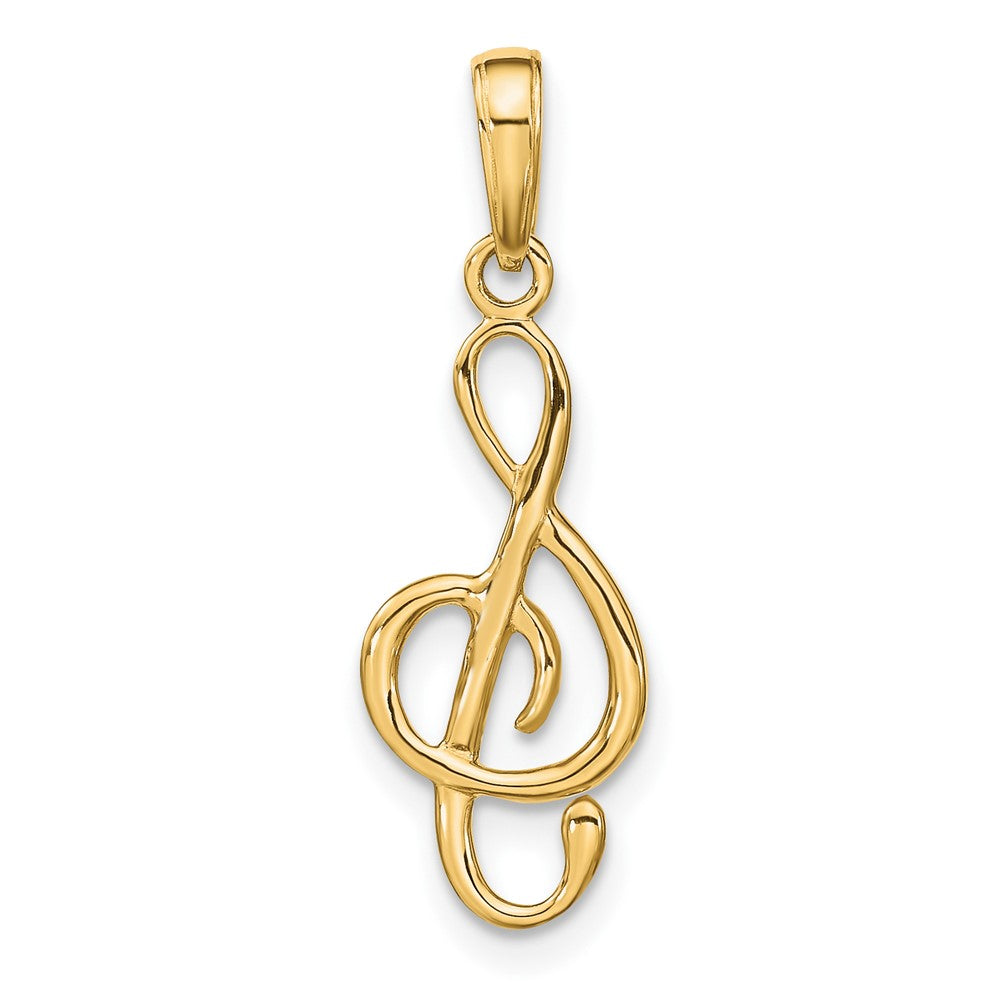 10K Treble Clef Pendant