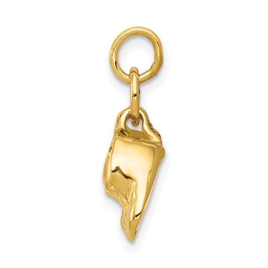 10k Polished 3-D Baby Shoes Charm
