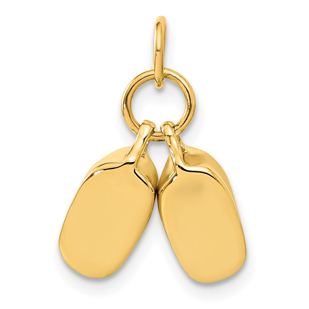 10k Polished 3-D Baby Shoes Charm