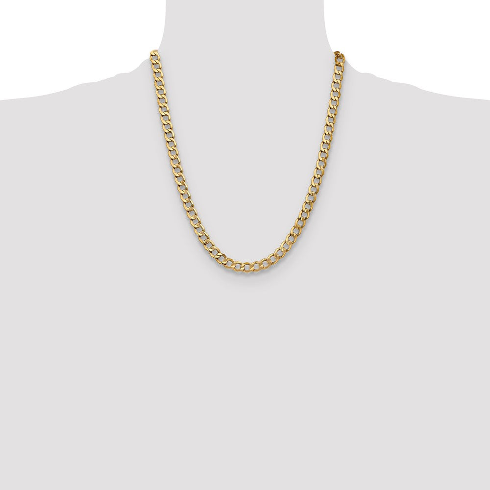 10k 7mm Semi-Solid Curb Link Chain