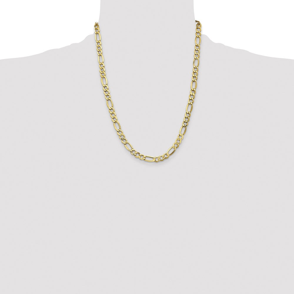 10k 7.3mm Semi-Solid Figaro Chain