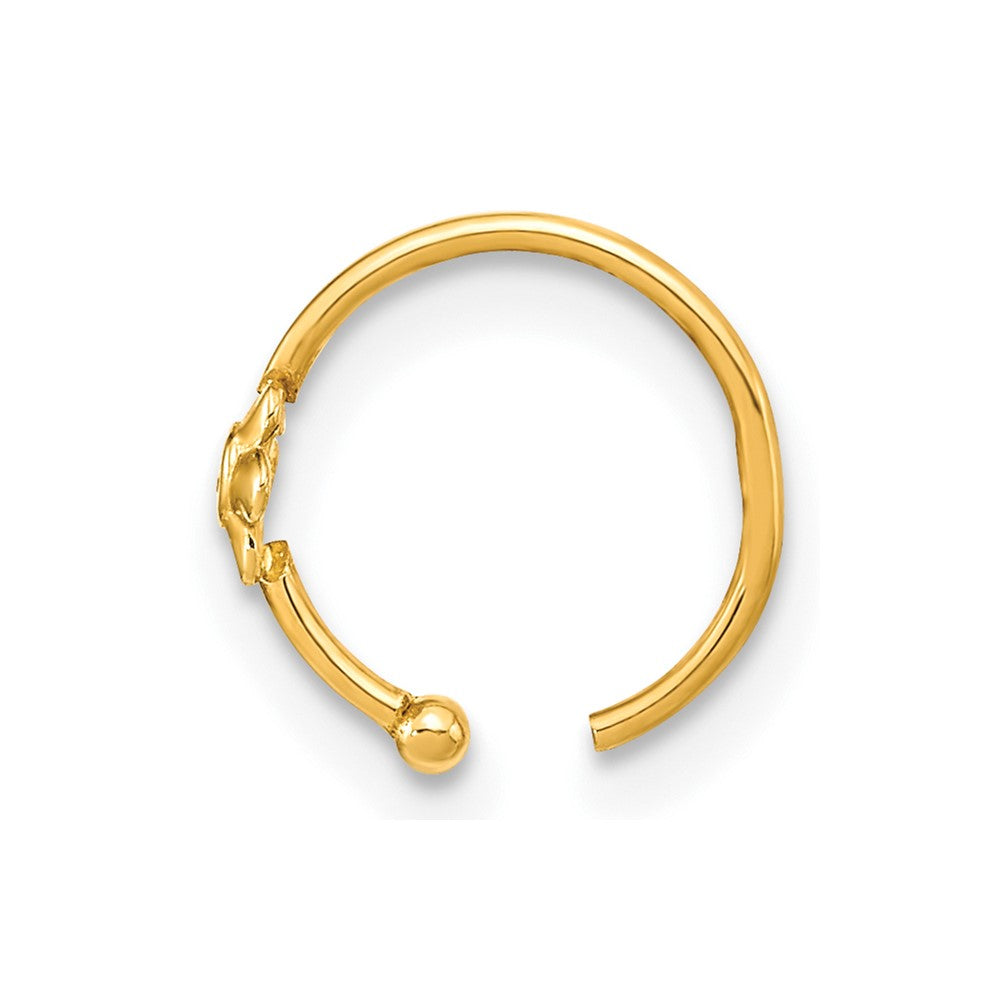 10K 18 Gauge Hoop with CZ Nose Ring Body Jewelry