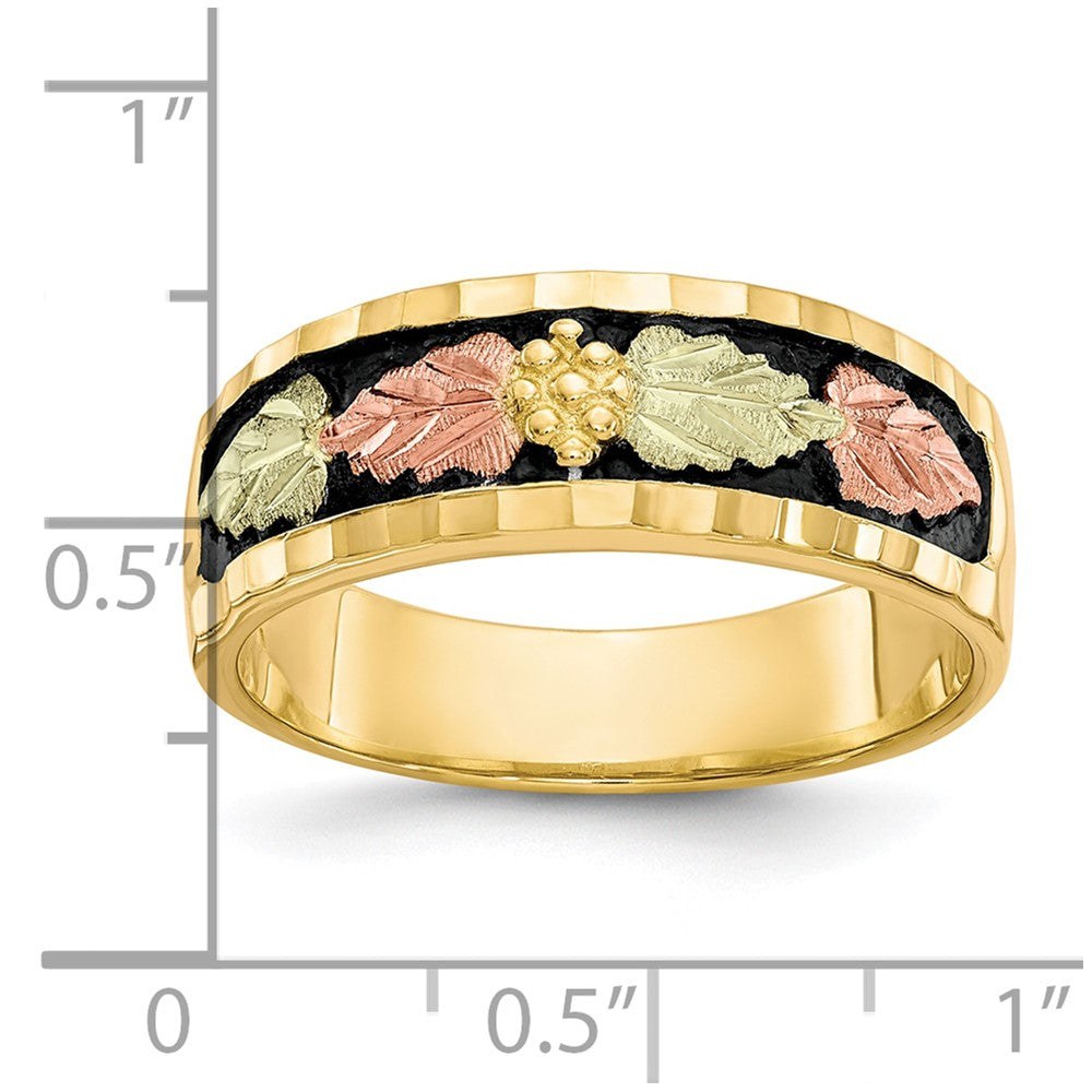 10k Tri-color Black Hills Gold Men's Antiqued Ring