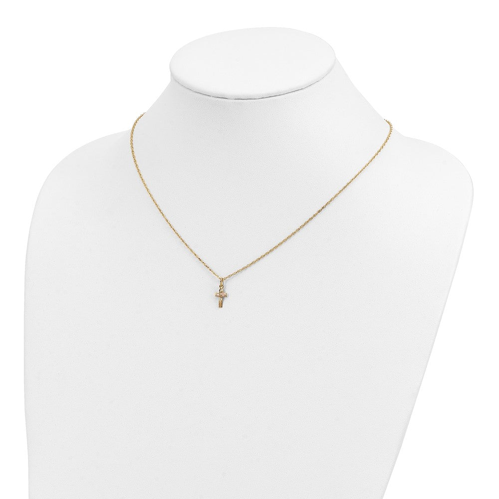 10k Tri-Color Black Hills Gold Cross Necklace