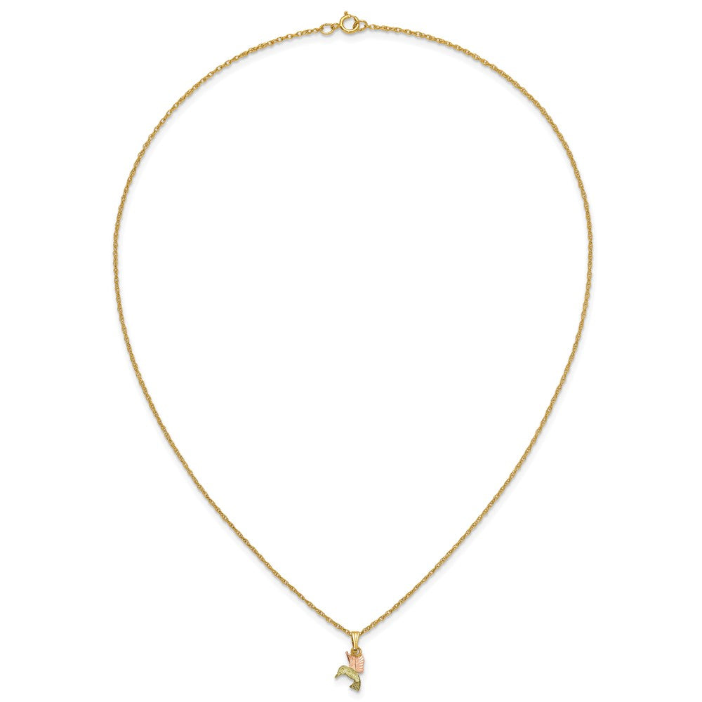 10k and 12k Tri-color Black Hills Gold Hummingbird 14k Gold-filled Chain 18 inch Necklace