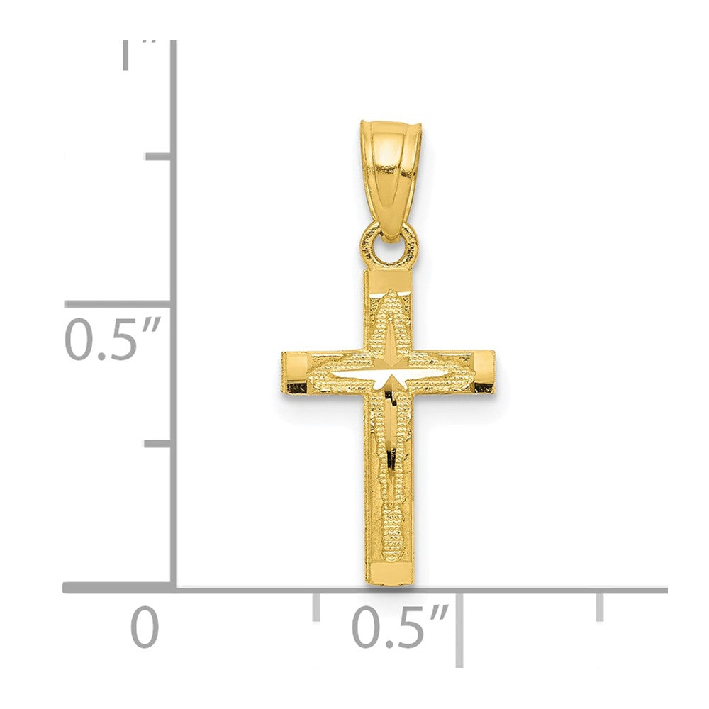 10k Diamond-Cut Cross Pendant