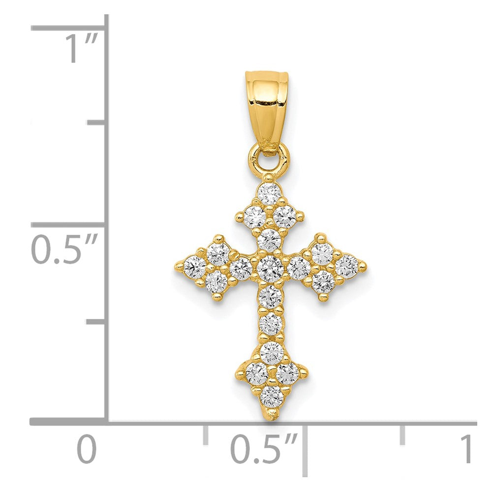 10k CZ Passion Cross Pendant
