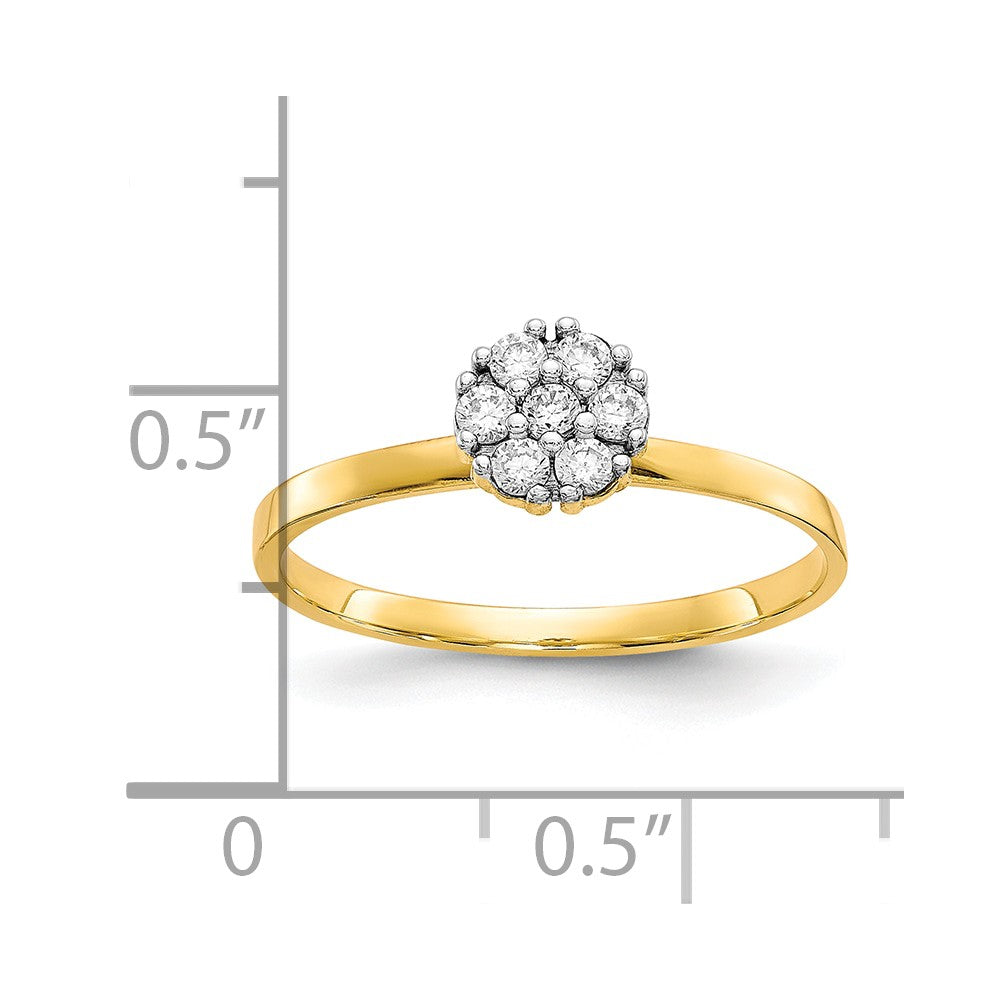 10k CZ Cluster Promise Ring