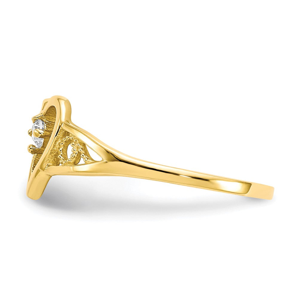 10k Heart CZ Ring