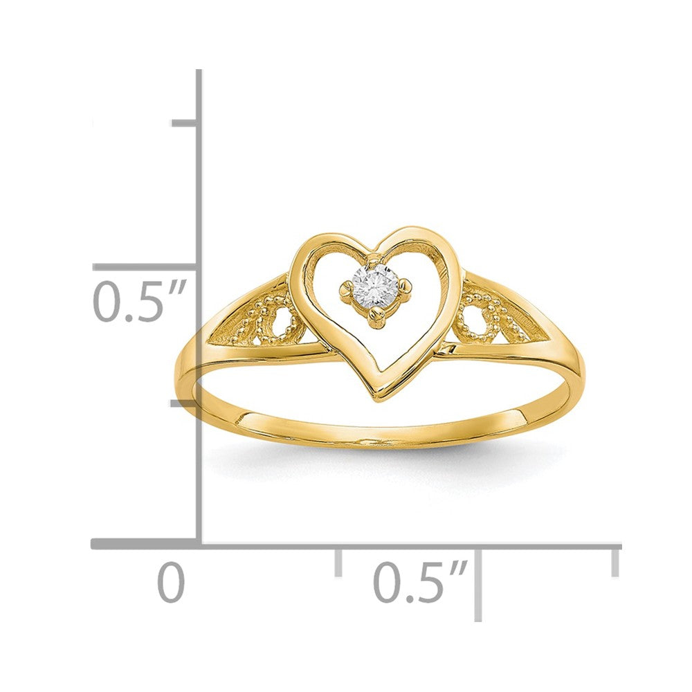 10k Heart CZ Ring