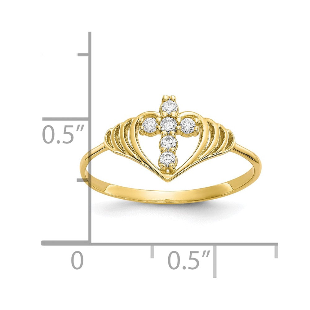 10k CZ Cross Ring
