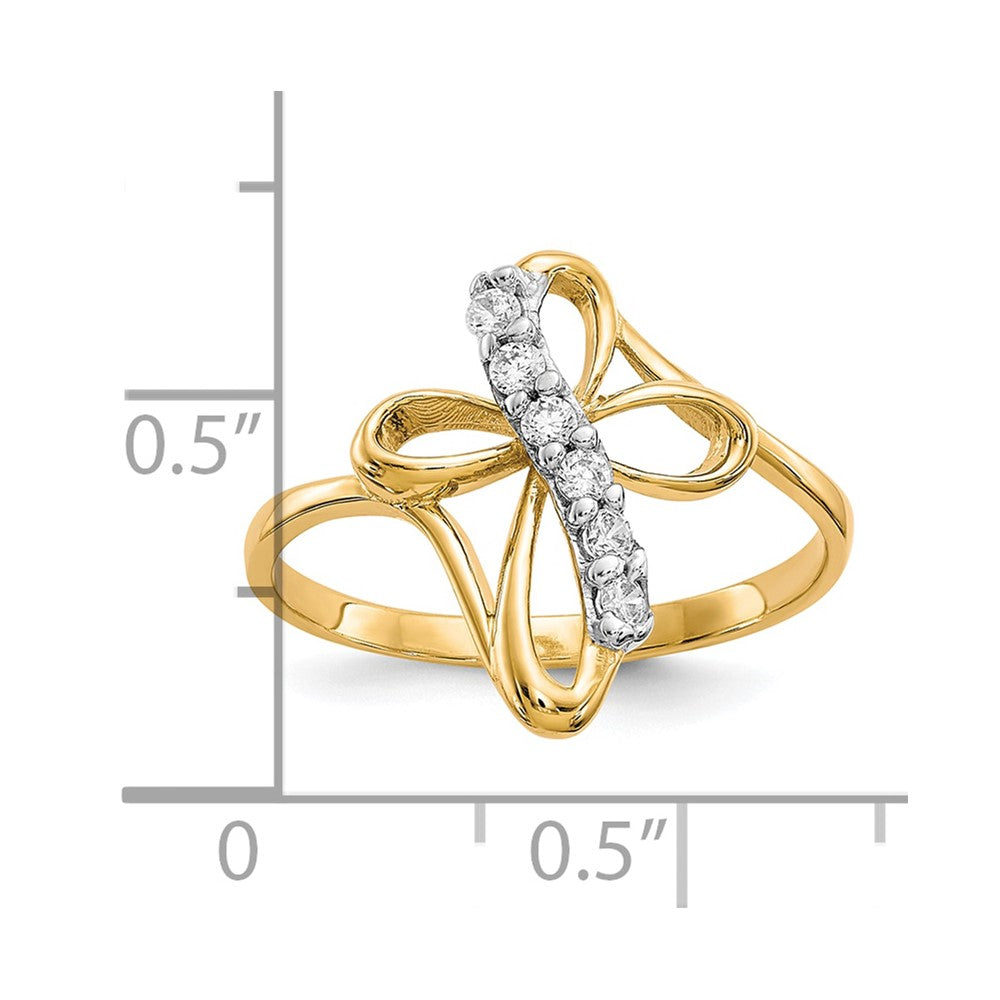 10k CZ Cross Ring