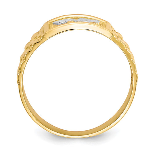 IB Goodman 10k and White Rhodium Mens Eagle Ring