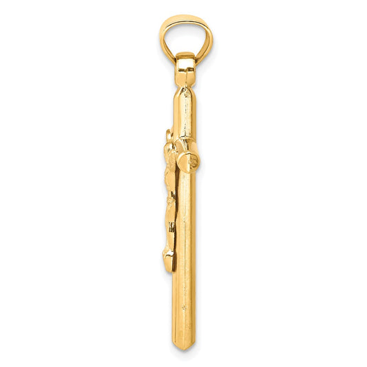 10k Hollow Crucifix Pendant