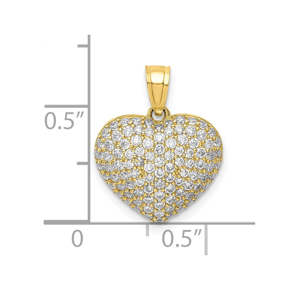 10K CZ Micro-Pave Heart Pendant