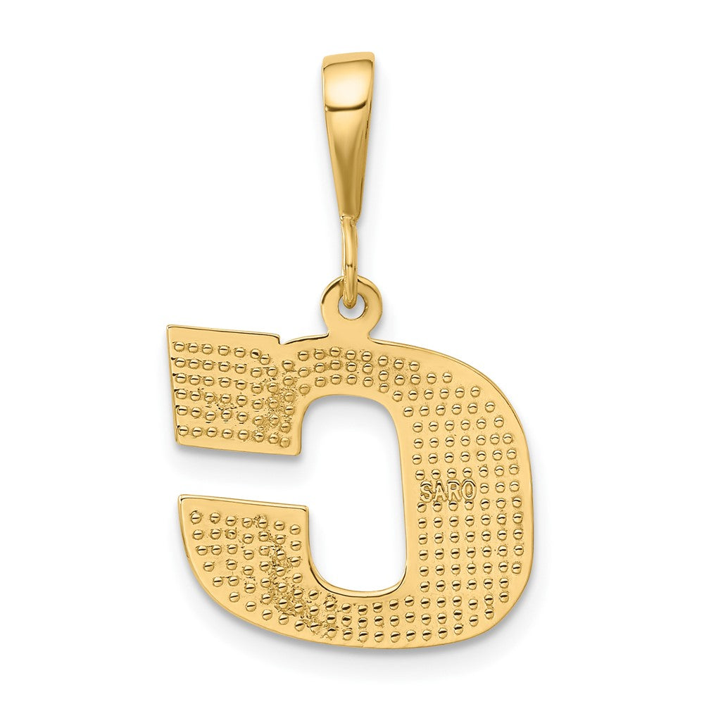 10k Textured Initial C Pendant