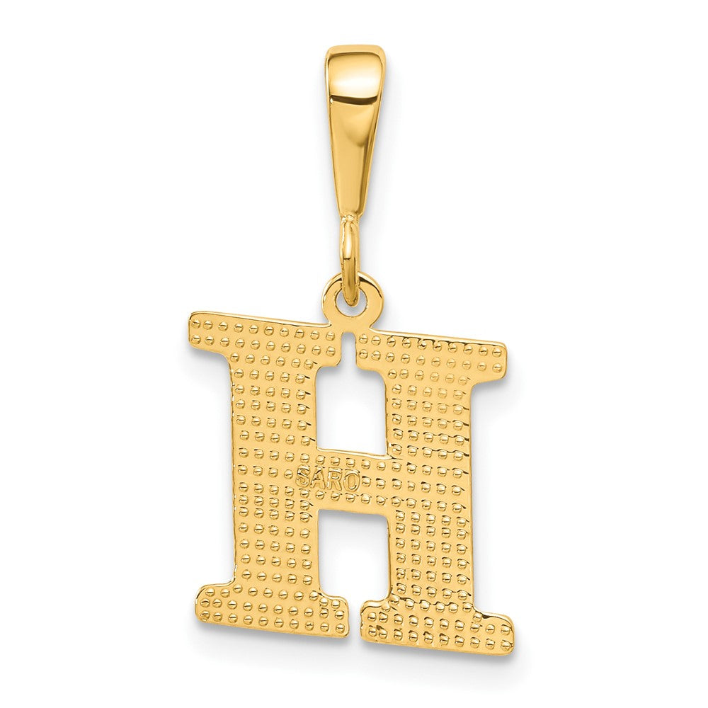 10KY Initial H Pendant
