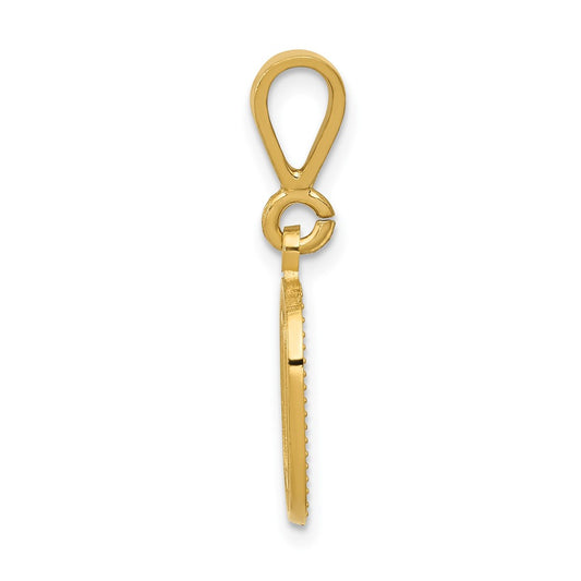 10k Textured Initial O Pendant